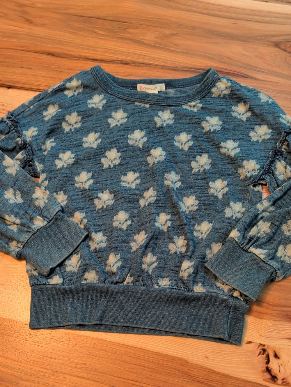 Crewcuts Blue Floral-Print Women's Sweatshirt